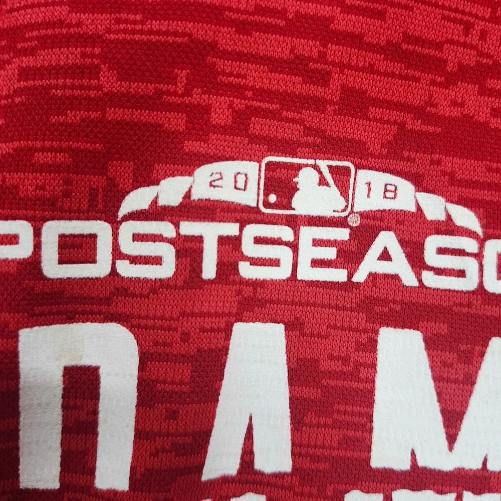 Majestic Boston Red Sox 2018 Postseason Do Damage Red Hoodie Mens Large 2329 - Picture 3 of 10